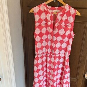 Merona Pink and White Geometric Blouse